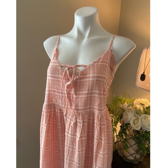 🔴 3/$25 Forever 21 Women’s Plus Sleeveless Pink Plaid Maxi Dress 0X - 3X NWT - Picture 3 of 8